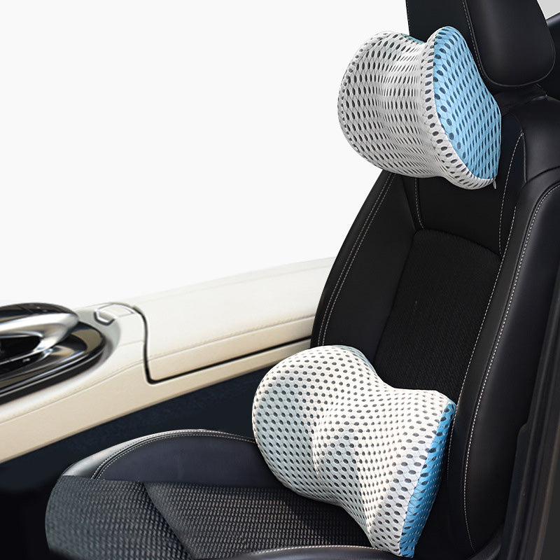 Memory Foam Headrest &amp; Lumbar Support — Stops the Slump on Long Drives