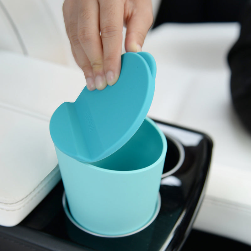 Mini Car Trash Can with Lid — Stops Wrappers Piling Up on the Seat 6