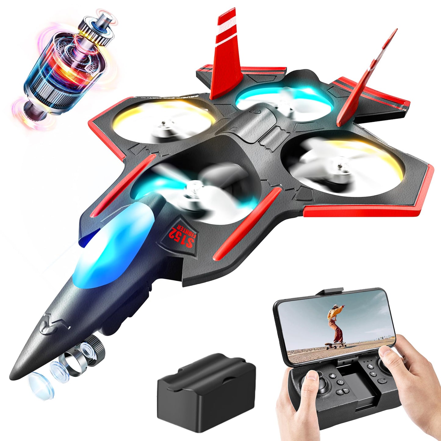 BEZGAR AeroCam RC Aircraft | 2.4GHz Remote Stunt Plane with Dual Cameras