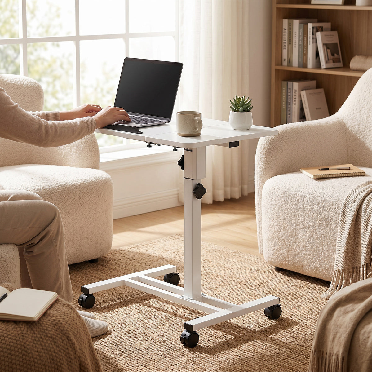 Rolling Standing Desk — Height Adjusts, Panel Rotates 360°