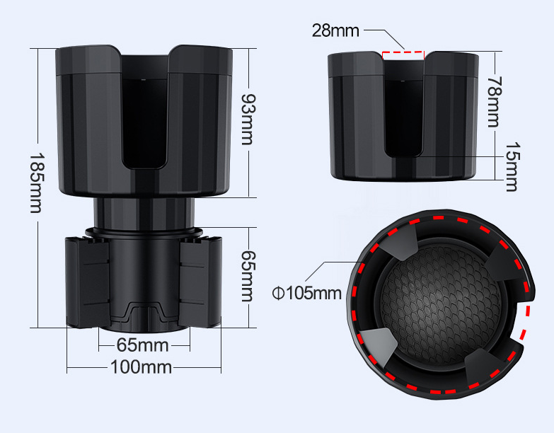 Cup Holder Expander — Holds Oversized Bottles Steady in Small Slots 5