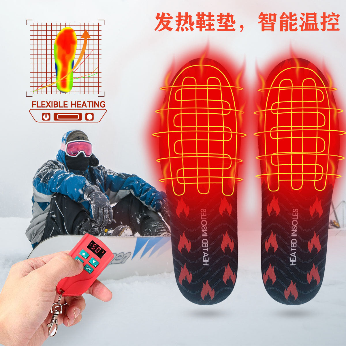 LED Remote Heated Insoles